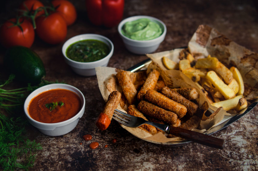 Fish & Chips with three dipping sauces